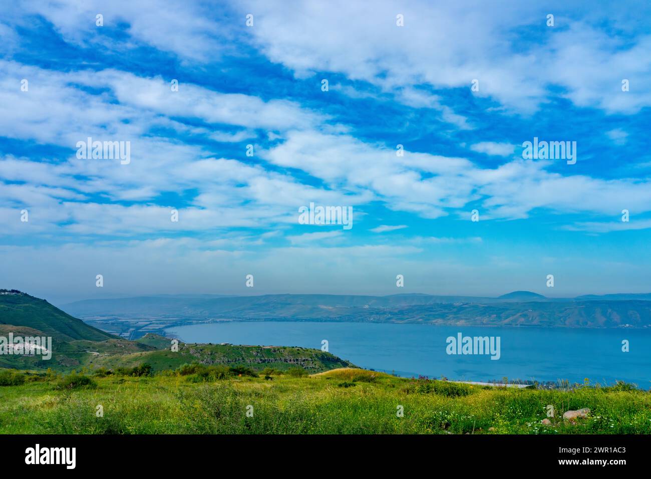 Sea of Galilee, also called Lake Tiberias or Kinneret Stock Photo