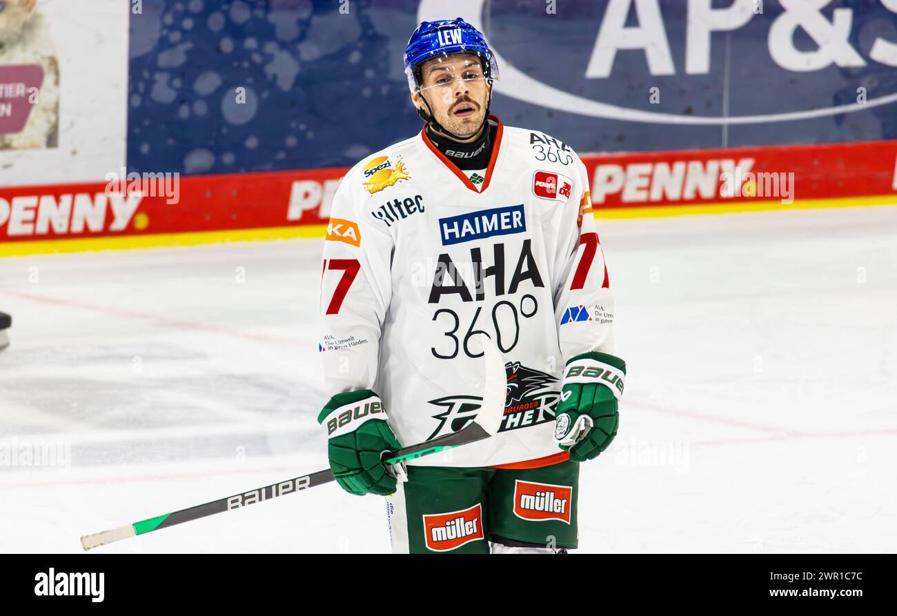 Schwenninger Wild Wings - Augsburger Panther, Helios Arena, Penny DEL, Hauptrunde: #77 Luca Tosto, Stürmer Augsburger Panther. (Villingen-Schwenningen Stock Photo