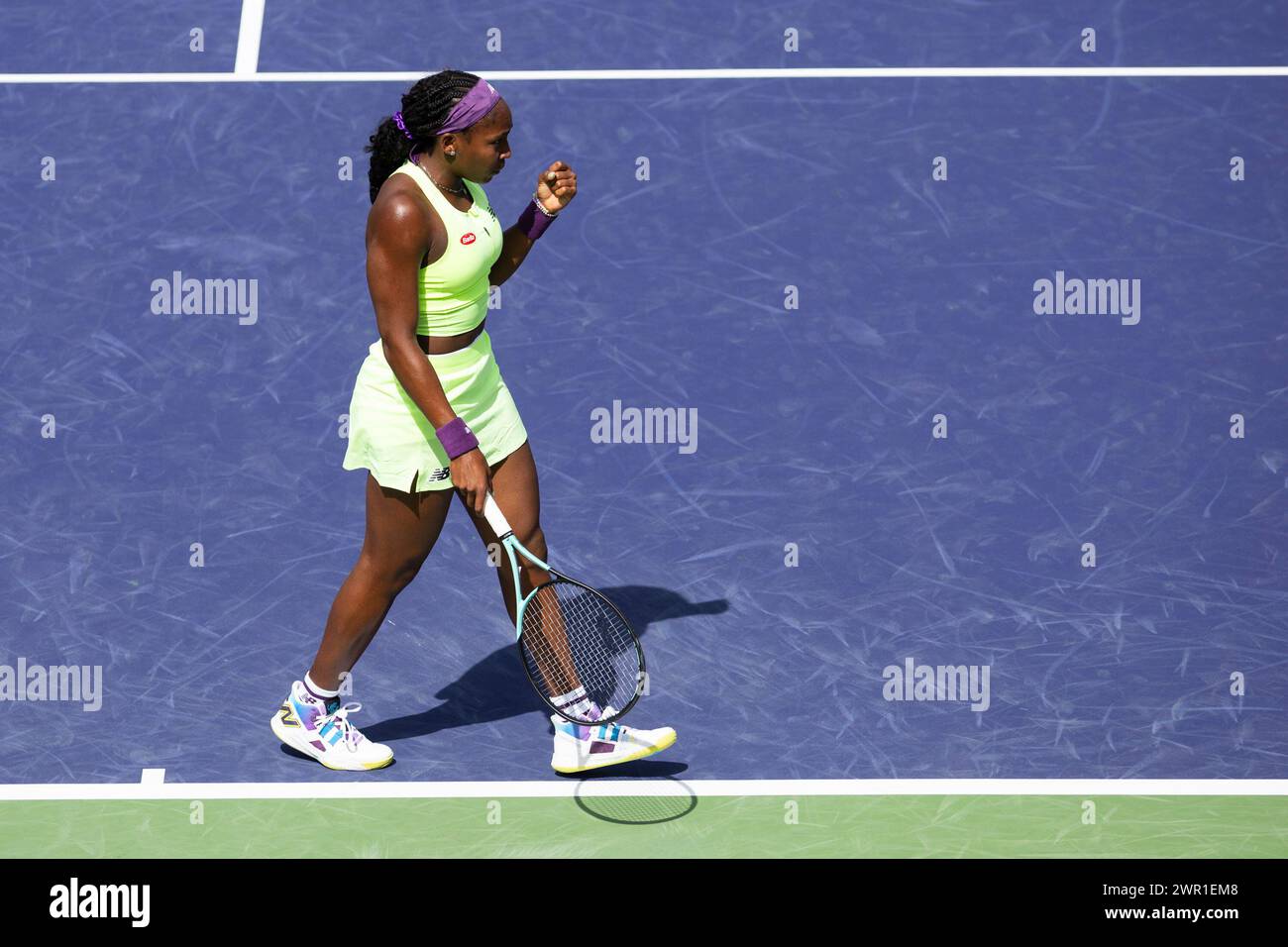 Indian Wells, California, USA. 9th Mar, 2024. Coco Gauff (USA) defeated Clara Burel (FRA) 2-6, 6-3, 7-6(4) in the second round of the BNP Paribas Open at the Indian Wells Tennis Garden in Indian Wells, California. © Mal Taam/TennisClix/CSM/Alamy Live News Stock Photo