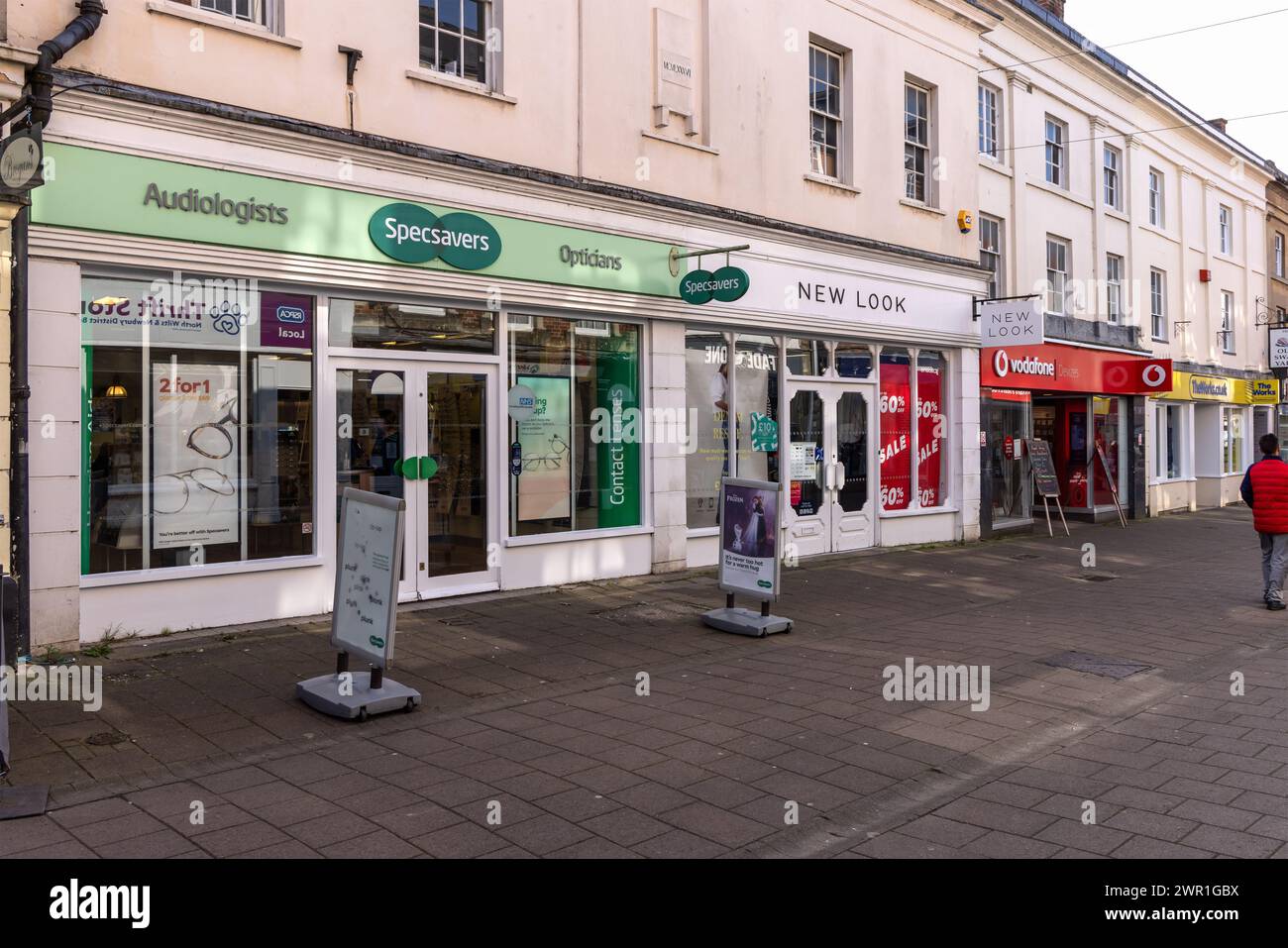 Specsavers Opticians and New Look fashion store in The Brittox, Devizes