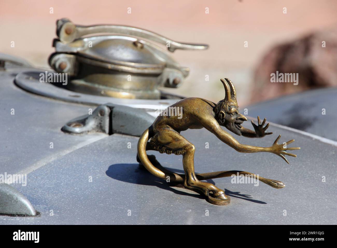 historic car hood ornament devil at Baiersbronn Classic 2022