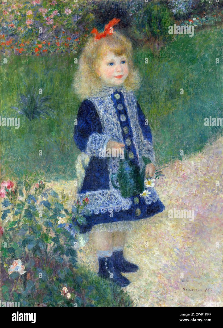 A Girl with a Watering Can, 1876, National Gallery of Art, Washington, D.C. Pierre-Auguste Renoir Stock Photo