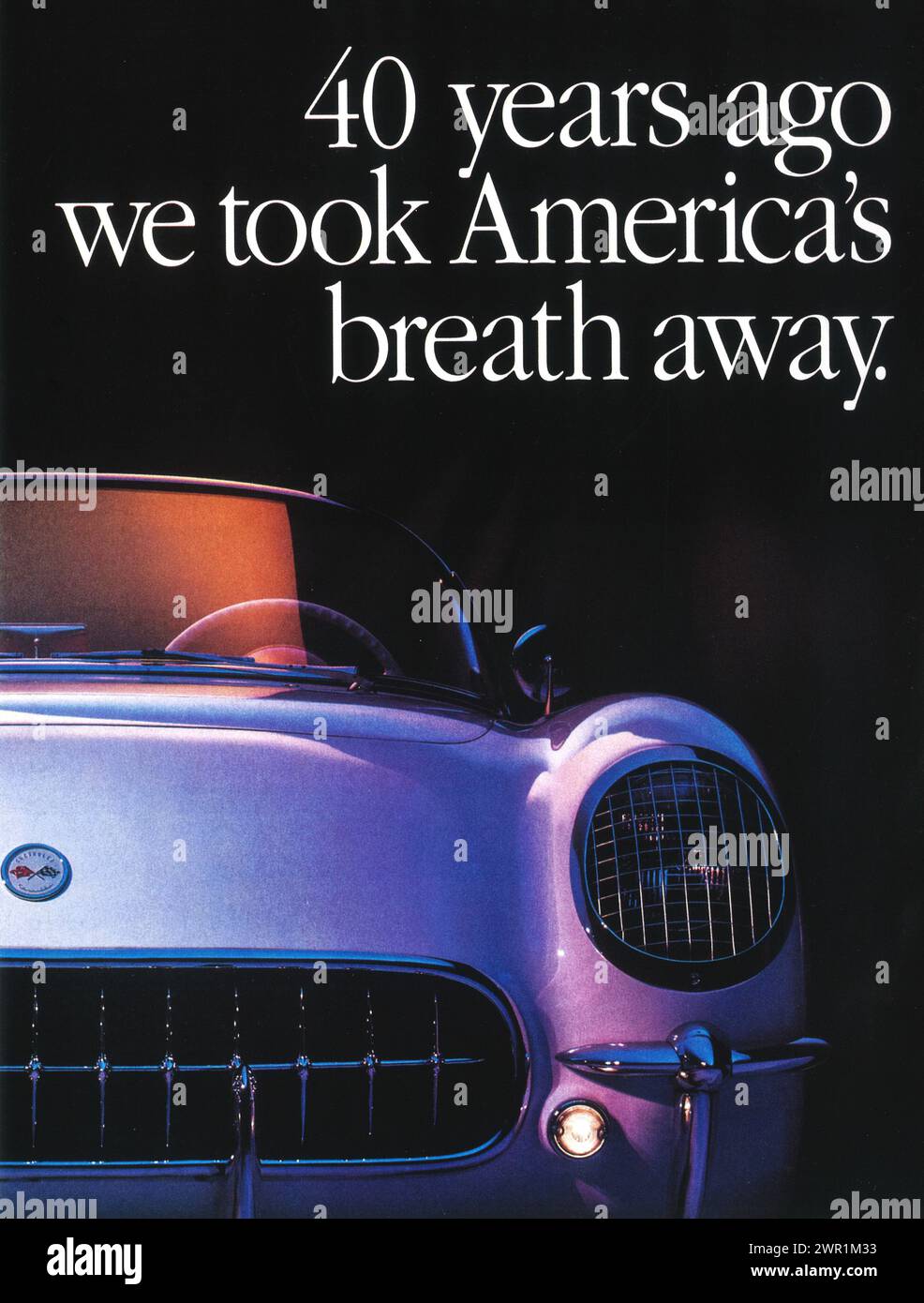1990s Chevrolet Corvette Print Ad - '40 years ago we took America's breath away' Stock Photo