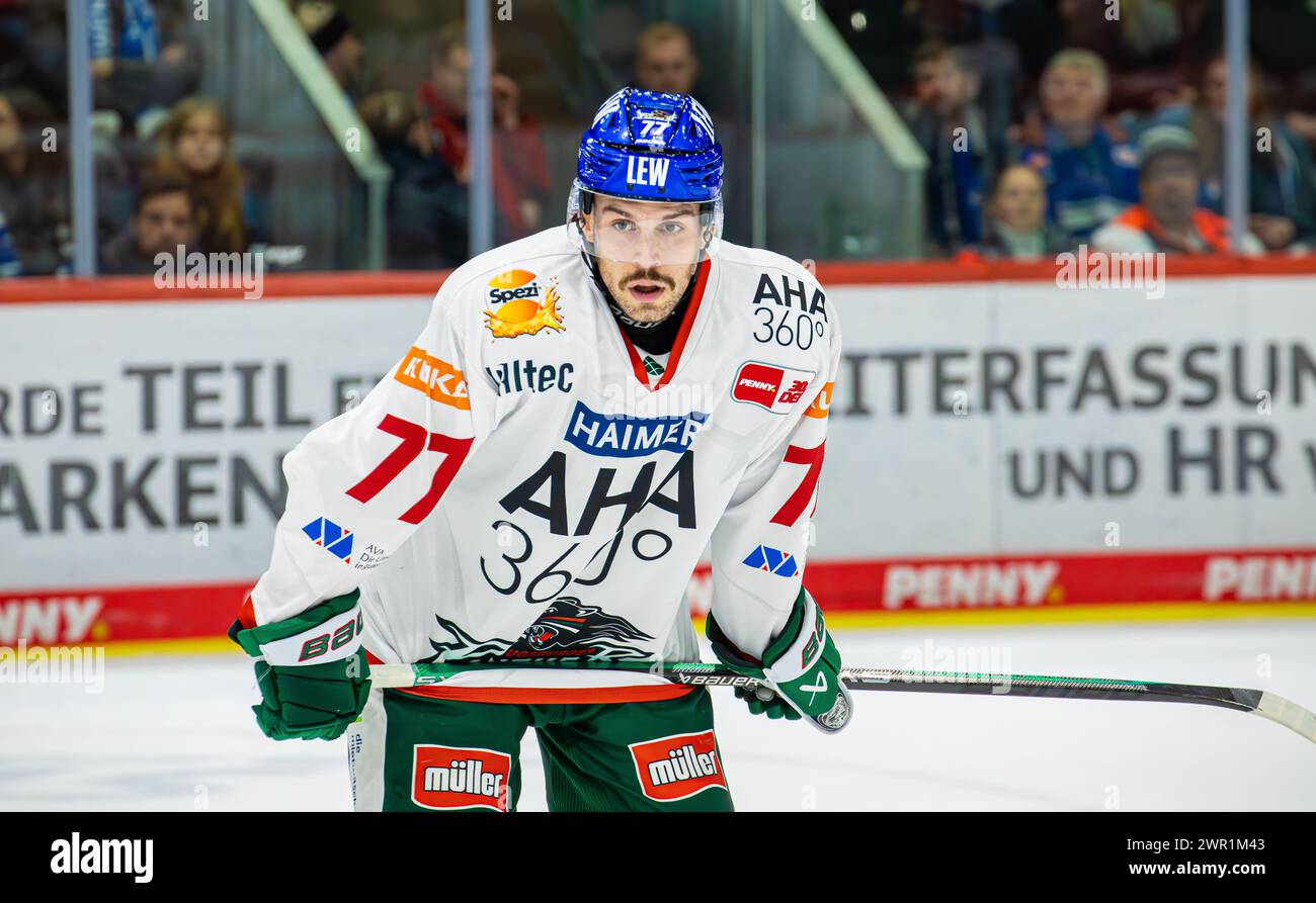 Schwenninger Wild Wings - Augsburger Panther, Helios Arena, Penny DEL, Hauptrunde: #77 Luca Tosto, Stürmer Augsburger Panther. (Villingen-Schwenningen Stock Photo