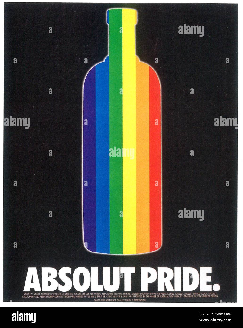 1997 Absolut Pride Print Ad Stock Photo