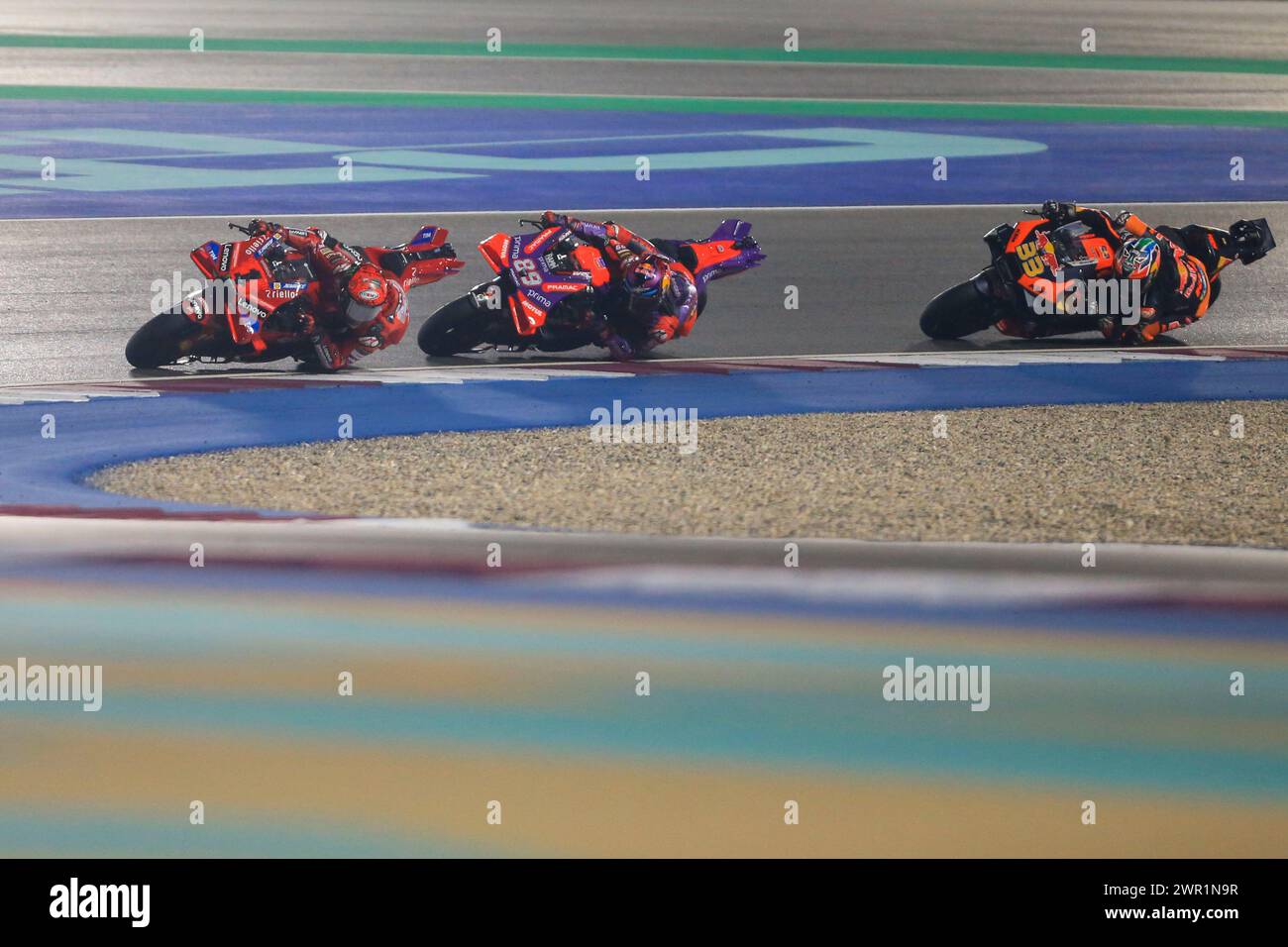 Italian rider Francesco Bagnaia of the Ducati Lenovo Team steers his ...
