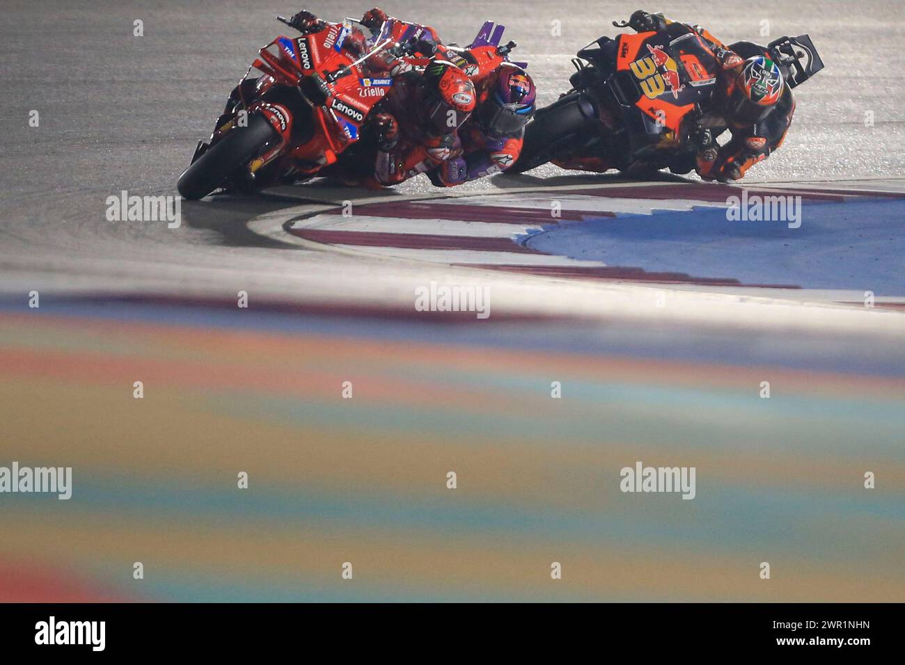 Italian rider Francesco Bagnaia of the Ducati Lenovo Team steers his ...