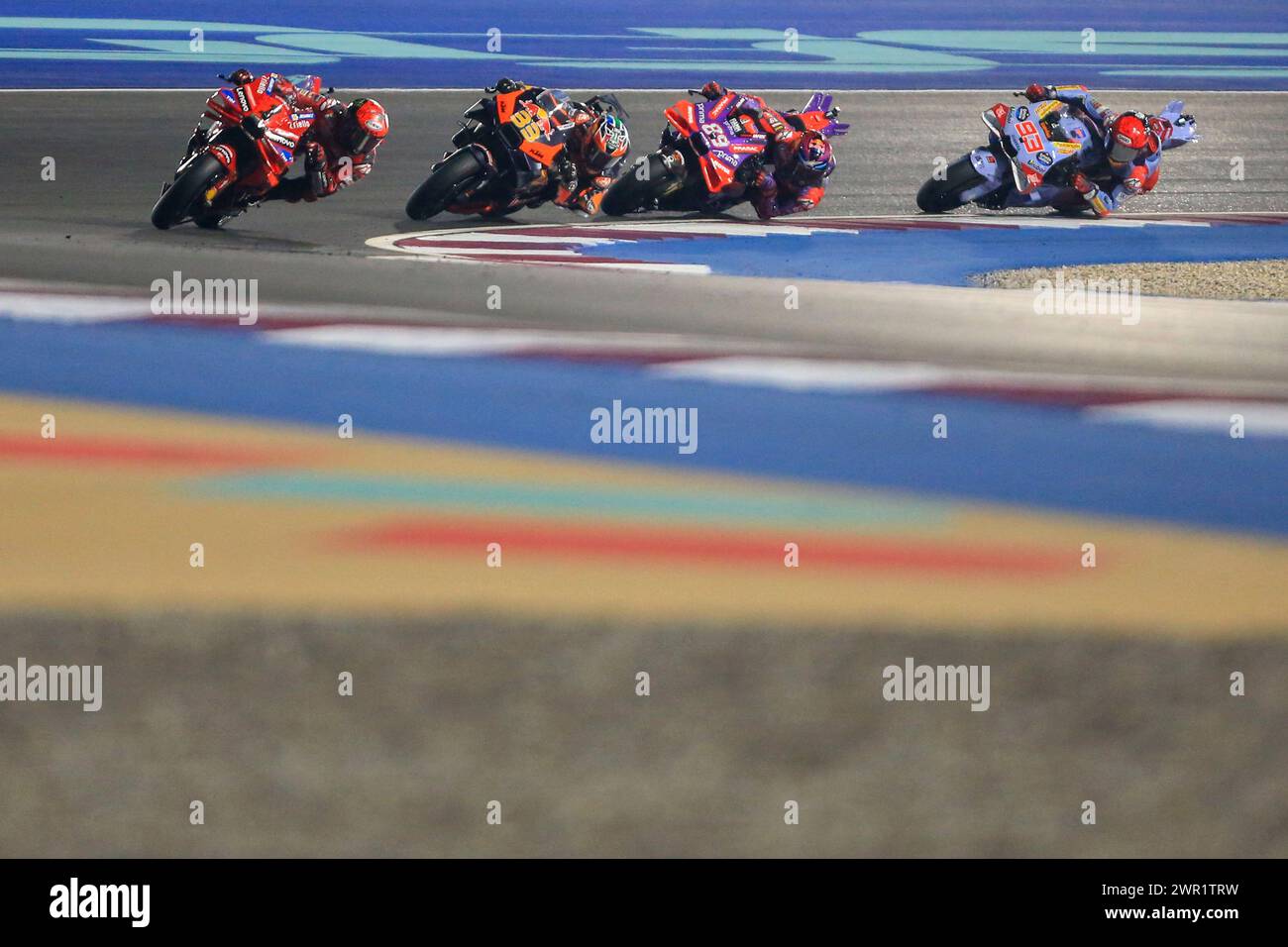 Italian rider Francesco Bagnaia of the Ducati Lenovo Team steers his ...