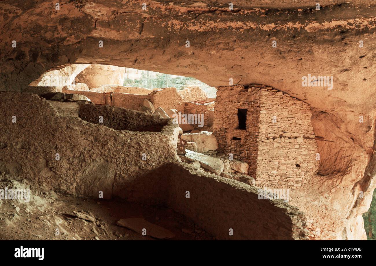 Gila Cliff Dwellings National Monument in New Mexico, USA Stock Photo ...