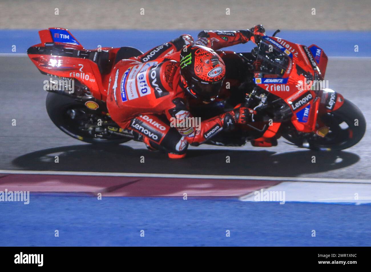 Italian rider Francesco Bagnaia of the Ducati Lenovo Team steers his ...