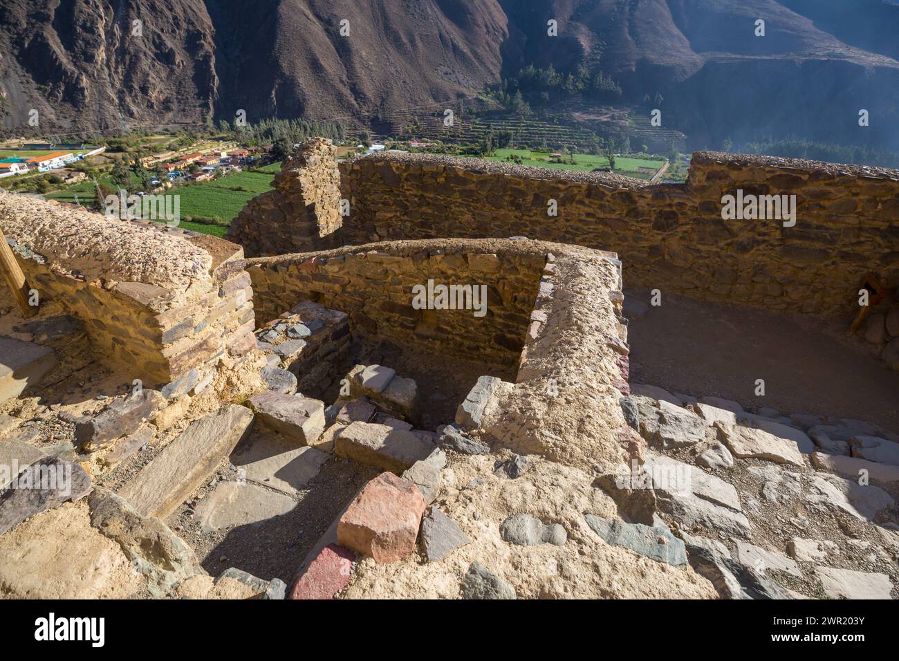 Ollantaytambo, constructing terraces for farming and an irrigation ...