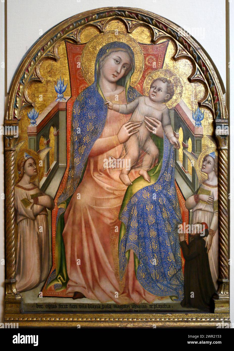 Italy Emilia Romagna Bologna - National Art Gallery  -    Simone di Filippo - Madonna and Child, Angels and the Donor Giovanni da Piacenza - 1378 Stock Photo