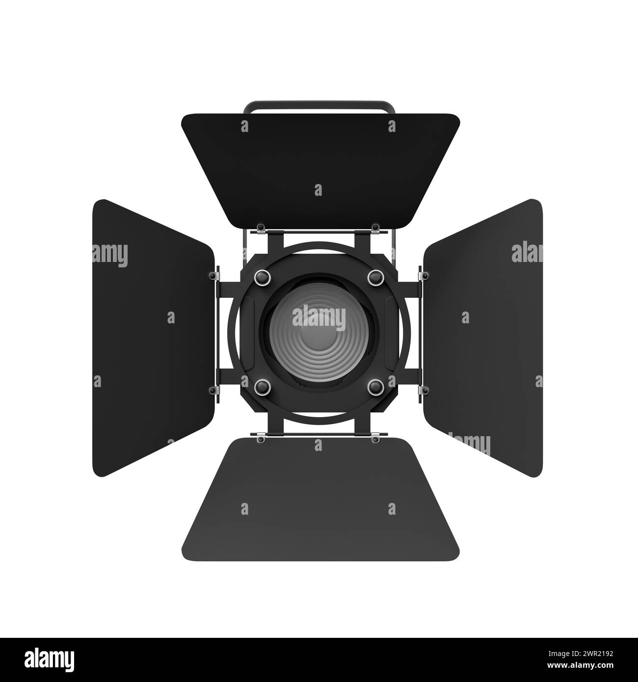 Professional Black Stage Spotlight Front View Stock Photo