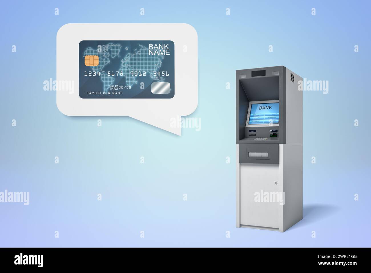 Credit card and ATM concept illustration Stock Photo
