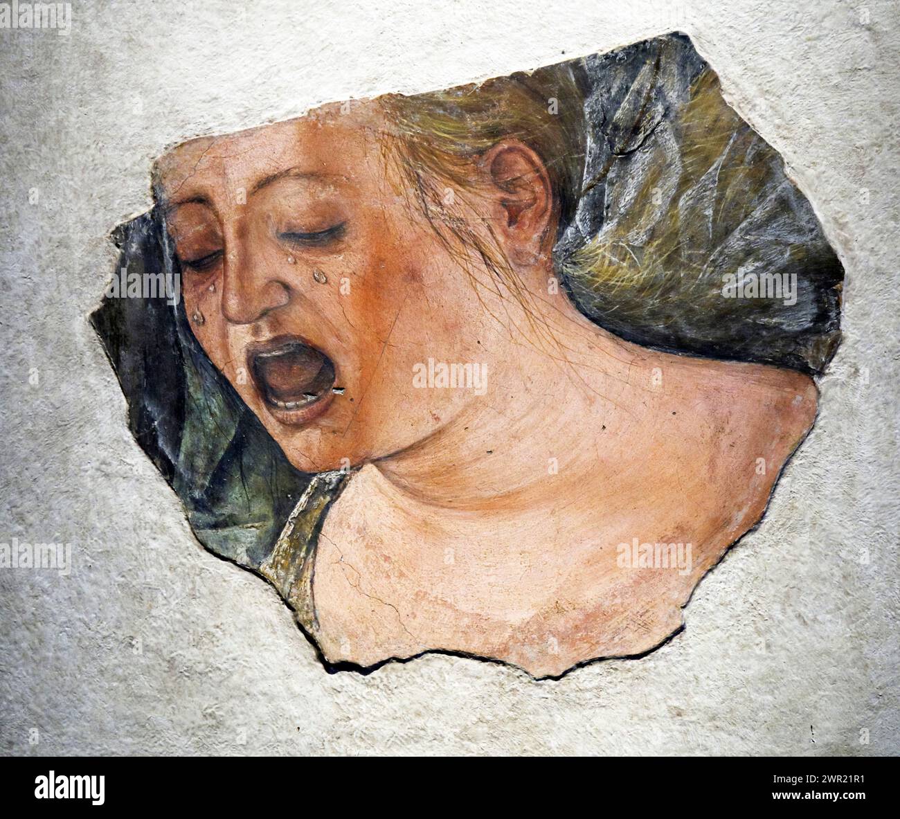 Italy Emilia Romagna Bologna - National Art Gallery - Face of Mary Magdalene Weeping by Ercole Roberti Stock Photo