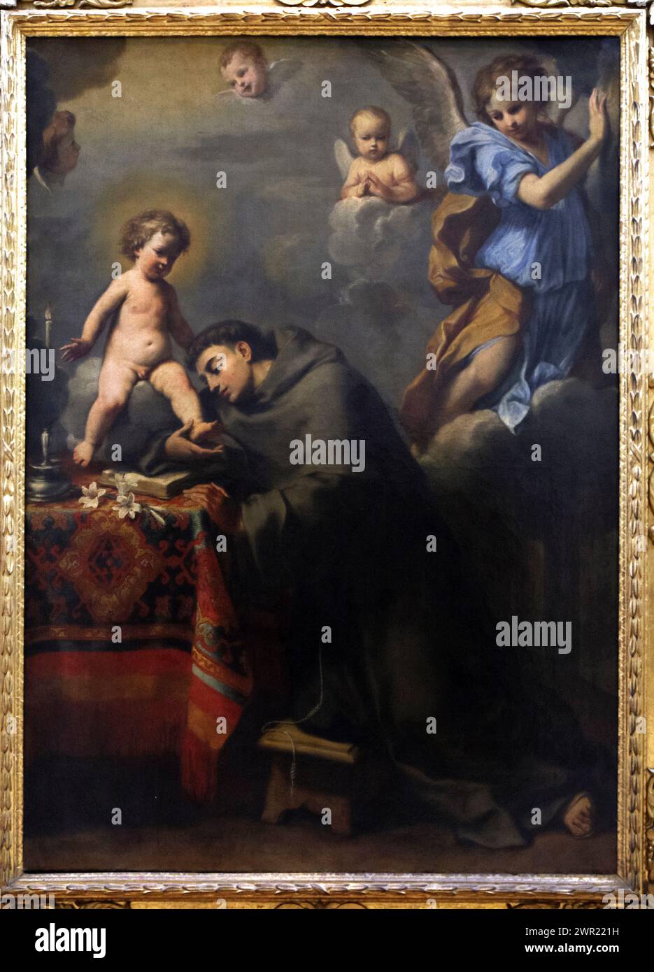 Italy Emilia Romagna Bologna - National art gallery  -Saint Anthony of Padua Adoration of Jesus Child by Elisabetta Sirani in 1662 Stock Photo