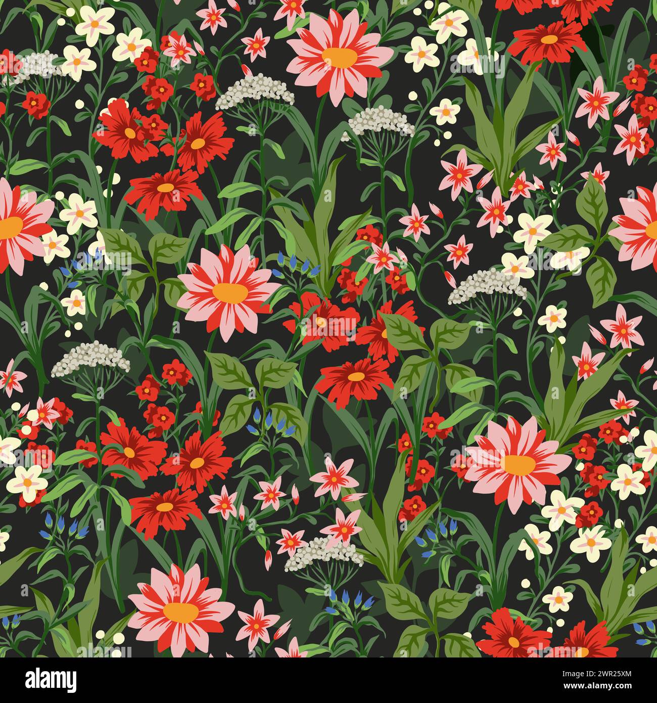 Tiny blue flowers seamless Stock Vector Images - Alamy