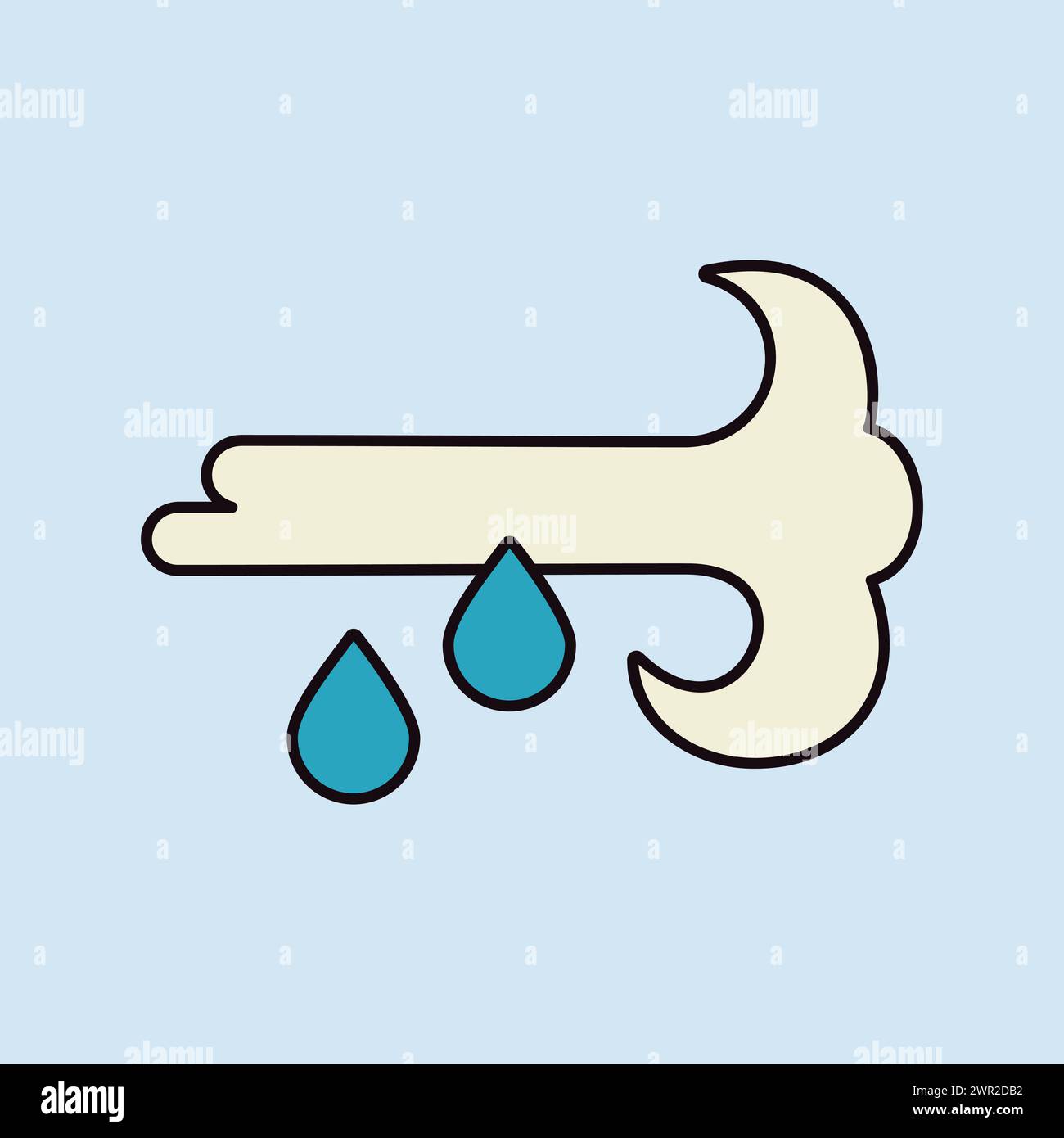 Wind rain vector icon. Meteorology sign. Graph symbol for travel ...
