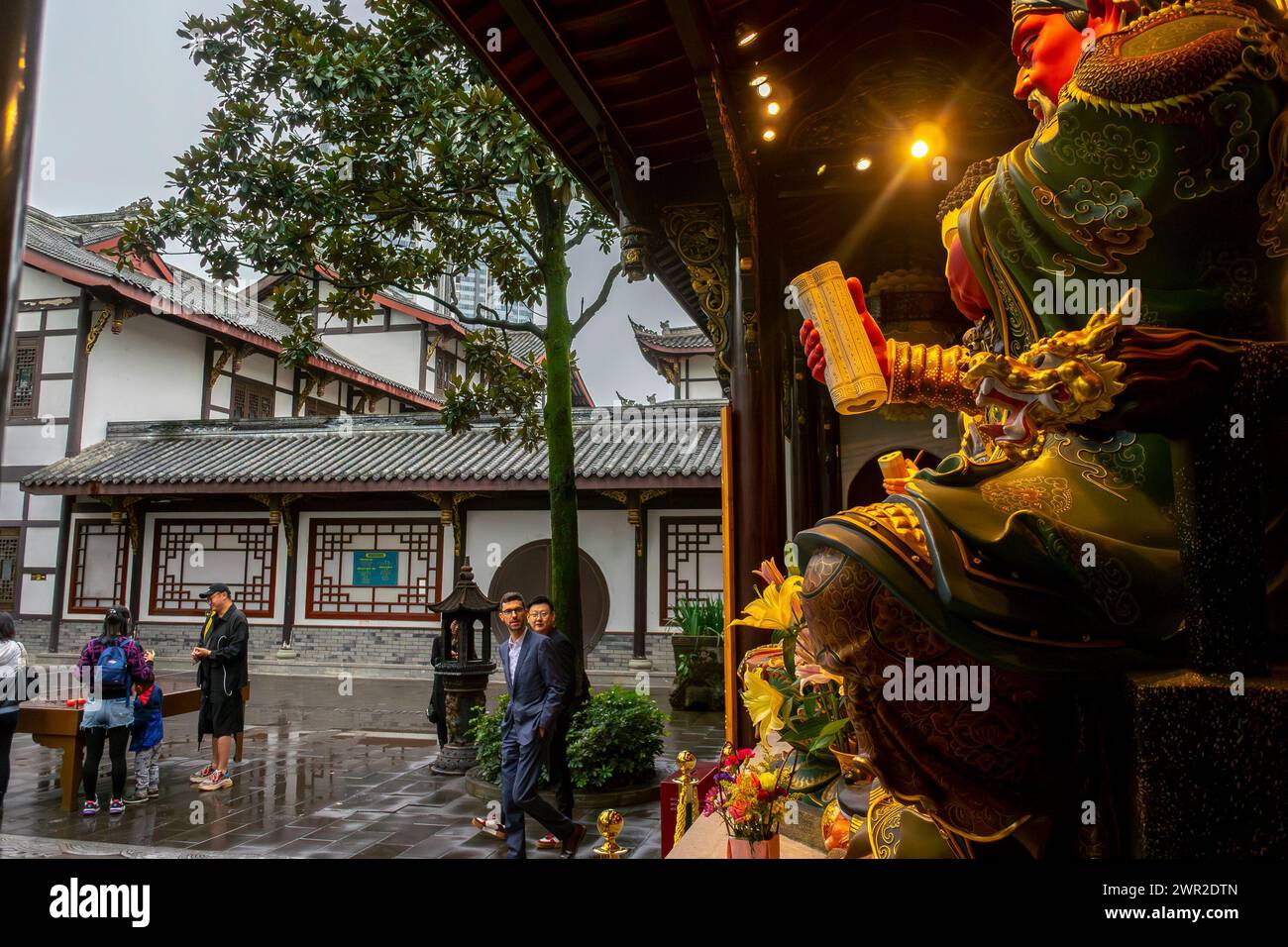 Chengdu, China, Sichuan, Crowd People, Chinese Tourists Visiting Old ...