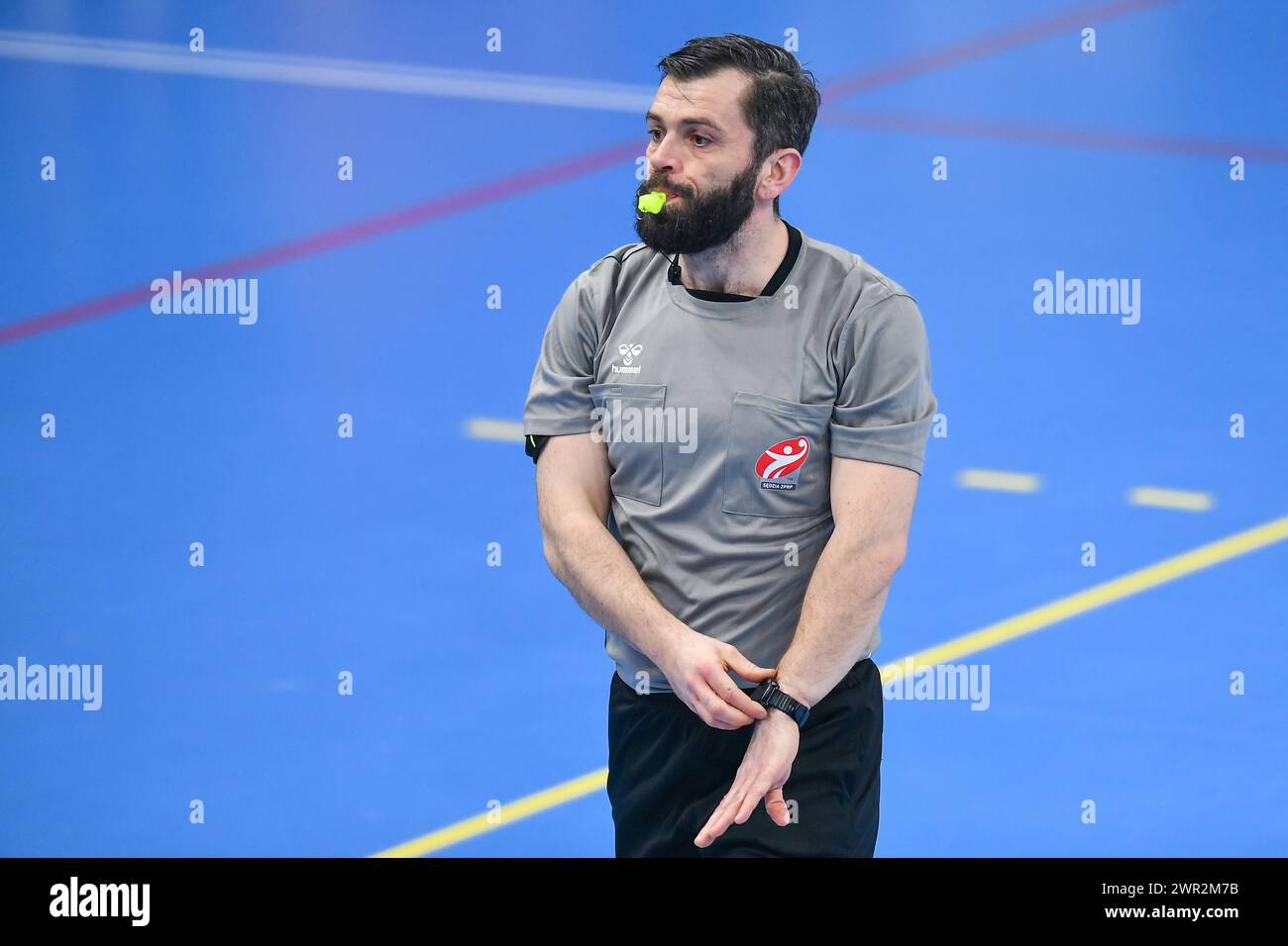 2024.03.10 Chorzow Pilka reczna Centralna Liga Pilki Recznej Kobiet Sezon 2023/2024 KPR Ruch Chorzow - SPR Sosnica Gliwice N/z sedzia, arbiter Foto Marcin Bulanda/PressFocus 2024.03.10 Chorzow Handball Women Polish Central League Season 2023/2024 KPR Ruch Chorzow - SPR Sosnica Gliwice sedzia, arbiter Credit: Marcin Bulanda/PressFocus Credit: Sipa USA/Alamy Live News Stock Photo