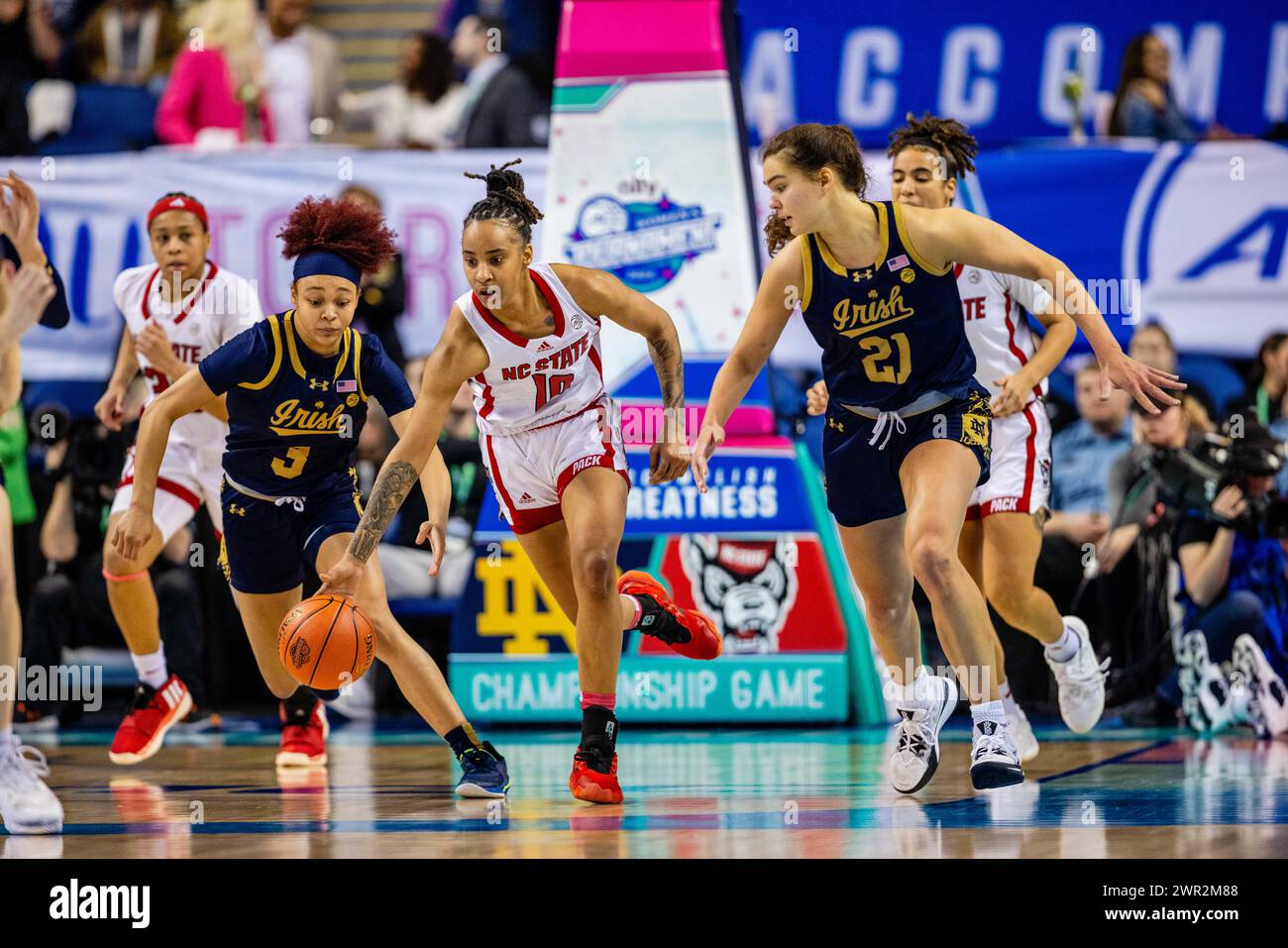 Greensboro, NC, USA. 10th Mar, 2024. NC State Wolfpack guard Aziaha