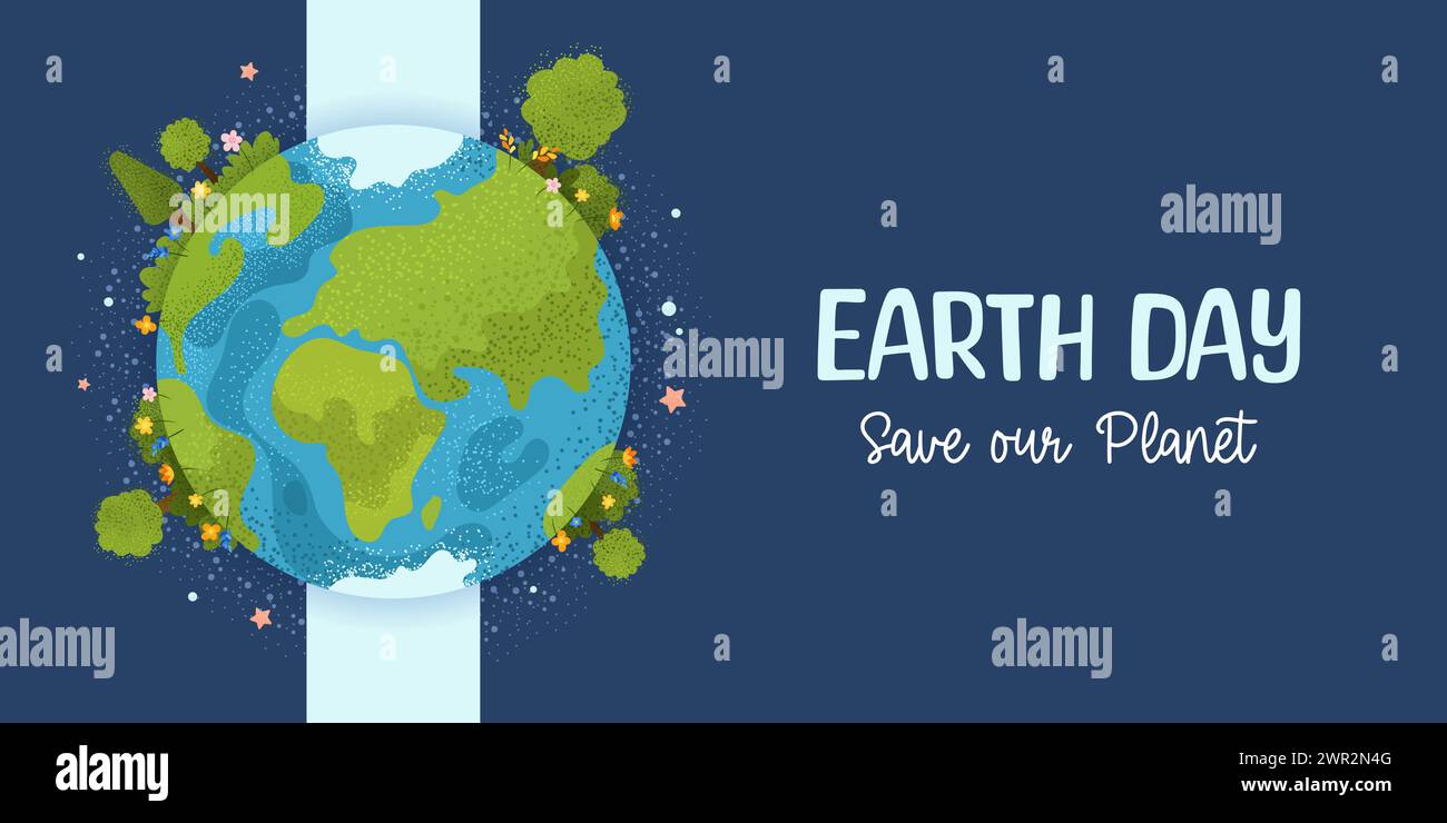 Happy Earth day. Vector banner in flat style Stock Vector Image & Art ...