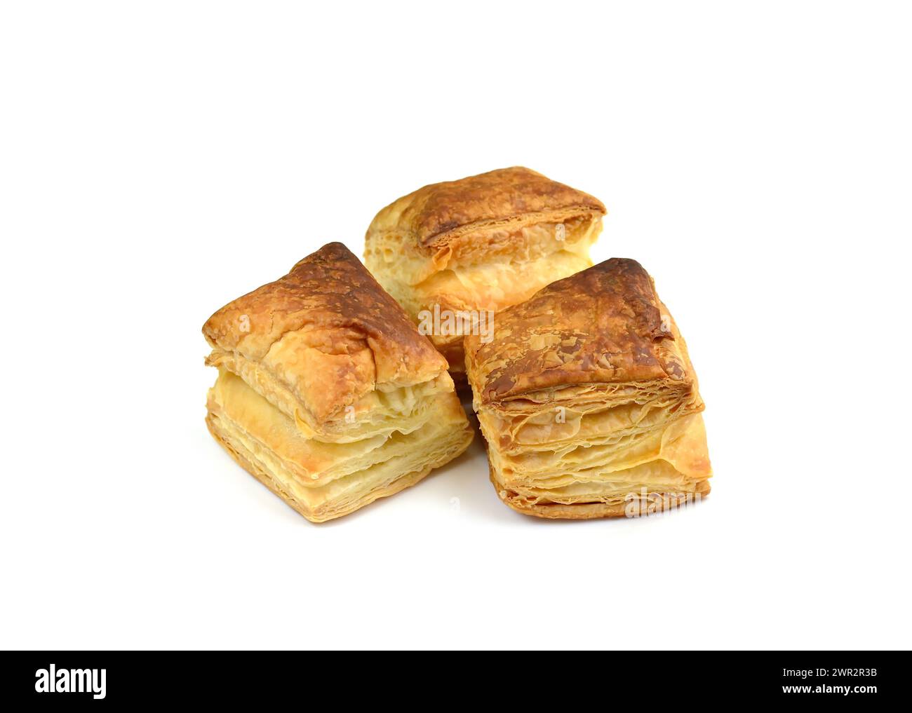 Puff Pastry Isolated on White Background Stock Photo - Alamy