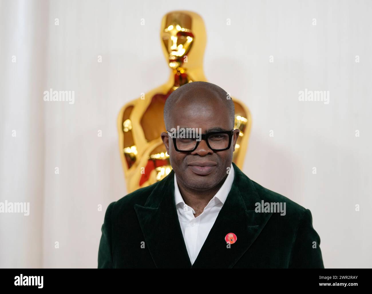 Misan Harriman arrives at the Oscars on Sunday, March 10, 2024, at the