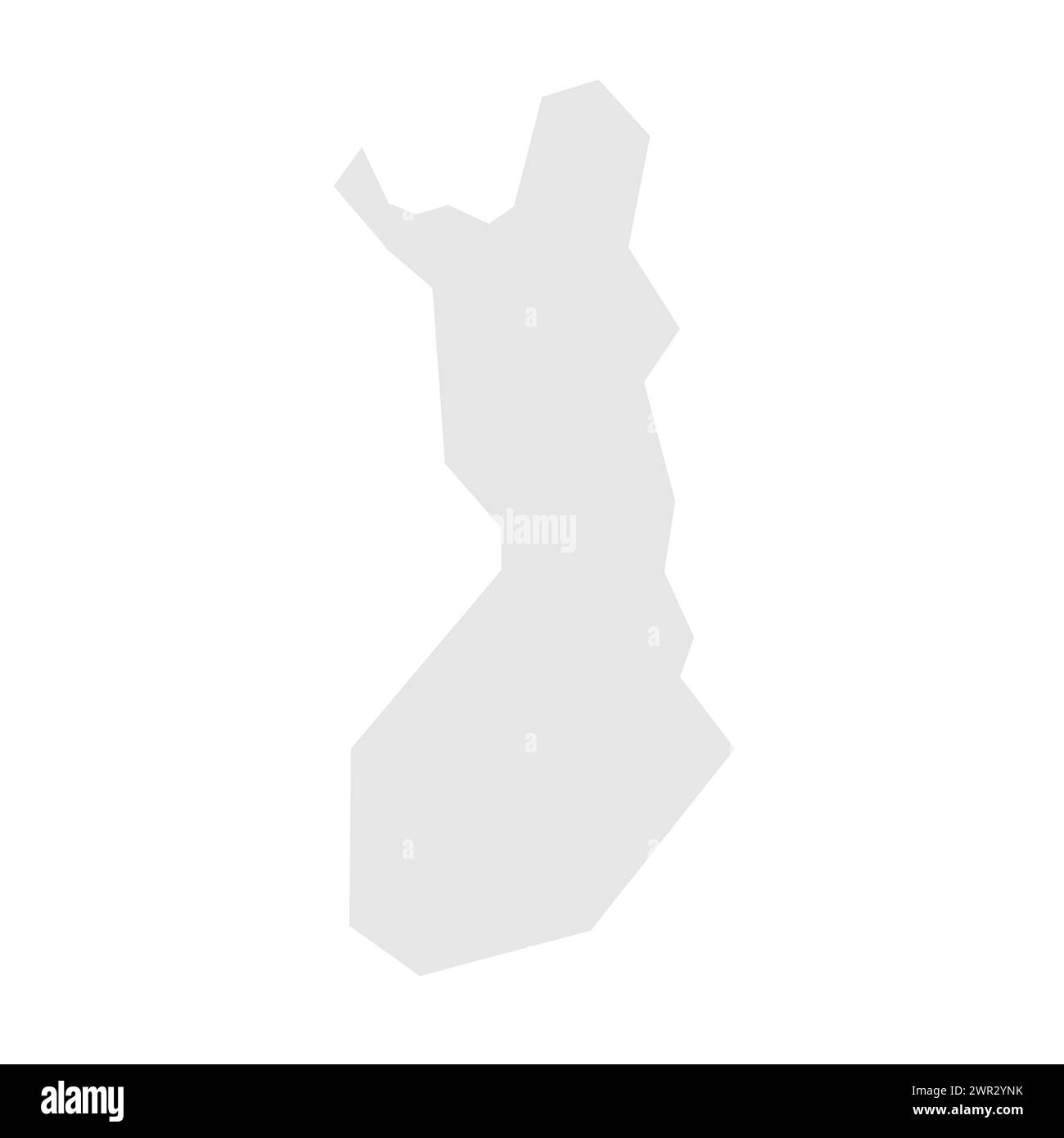 Finland country simplified map. Light grey silhouette with sharp corners isolated on white background. Simple vector icon Stock Vector