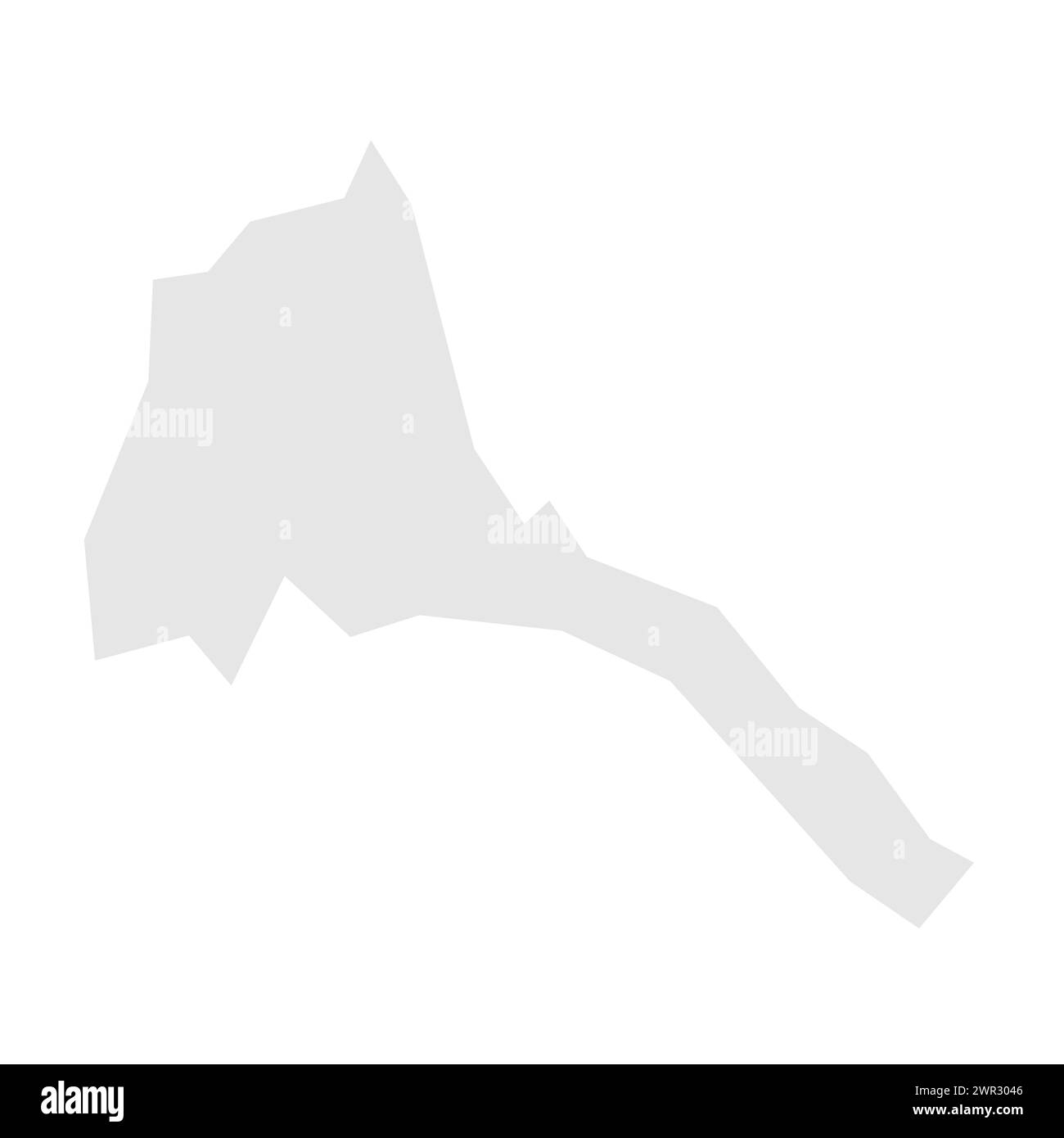 Eritrea country simplified map. Light grey silhouette with sharp corners isolated on white background. Simple vector icon Stock Vector