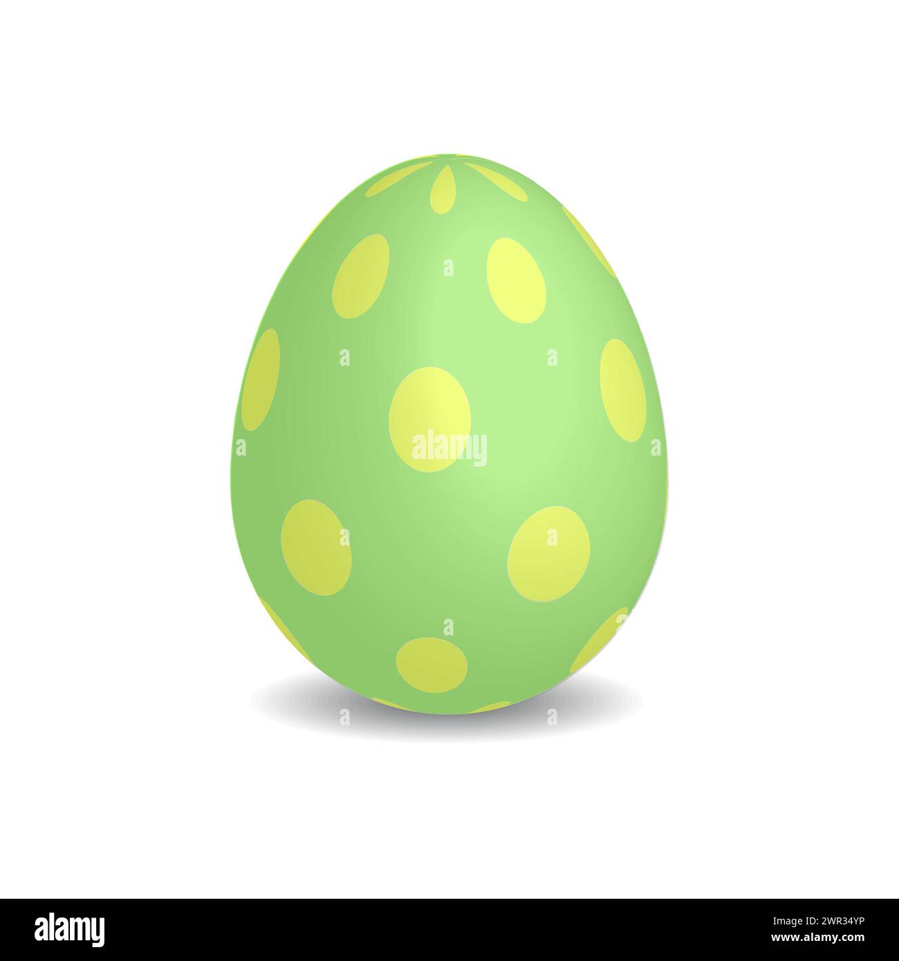 3D Easter egg. Green and yellow. Stock Vector