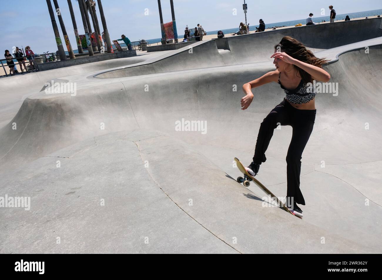 Venice Beach, California, skate park, skateboard park, California, USA ...