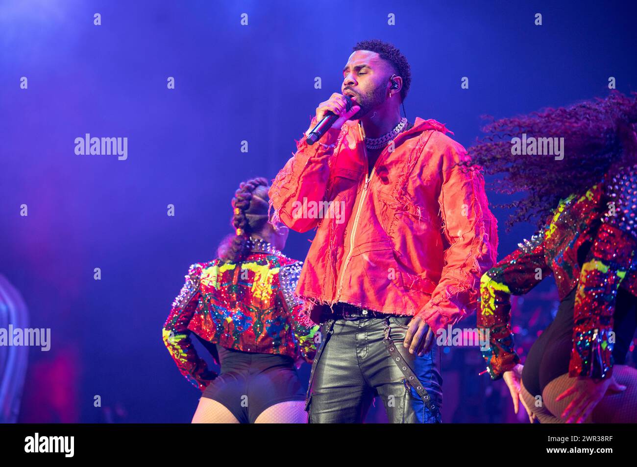 Manchester, UK. 10th March 2024. Jason Derulo performs at Manchester's AO Arena on his "NU King