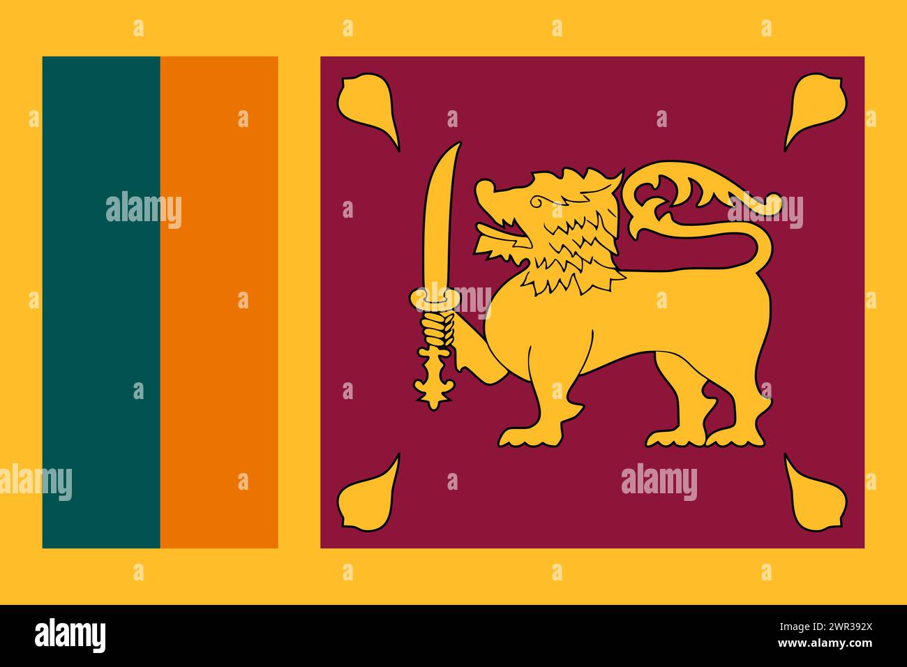 Sri Lanka Vector Flag In Official Colors And 3 2 Aspect Ratio Stock 
