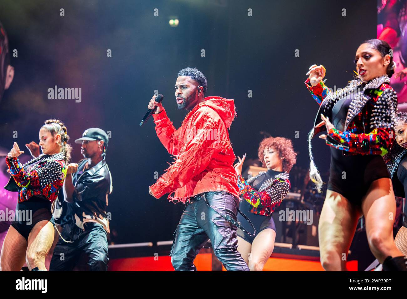 Manchester, UK. 10th March 2024.  Jason Derulo performs at Manchester's AO Arena on his 'NU King' World Tour 2024-03-10 . Credit:  Gary Mather/Alamy Live News Stock Photo