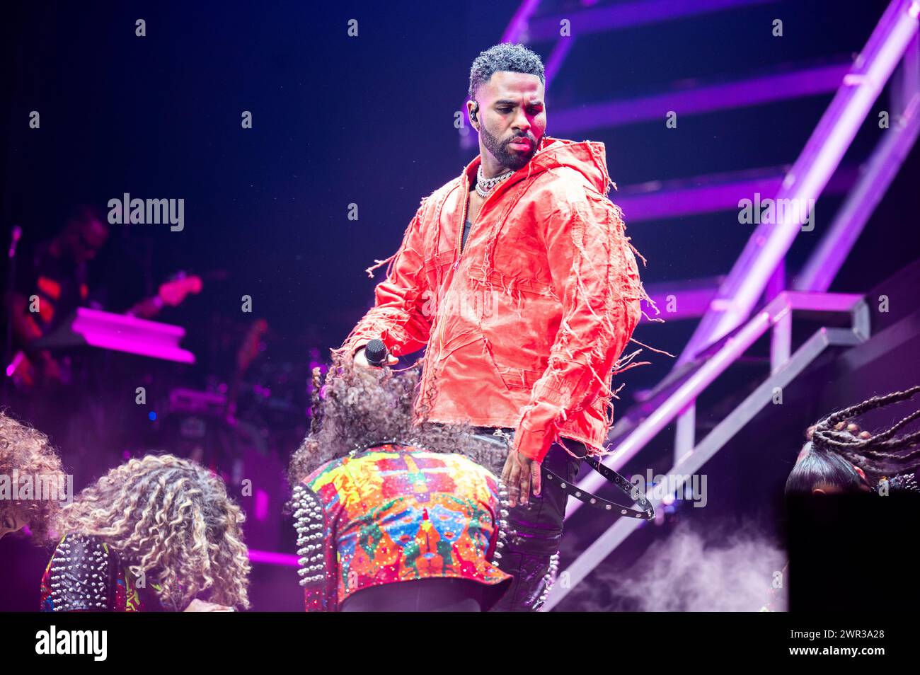 Manchester, UK. 10th March 2024. Jason Derulo performs at Manchester's AO Arena on his "NU King