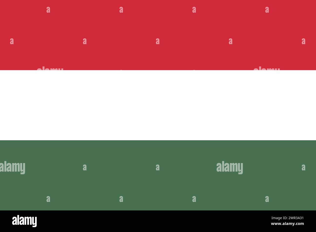 Hungary vector flag in official colors and 3:2 aspect ratio. Stock Vector