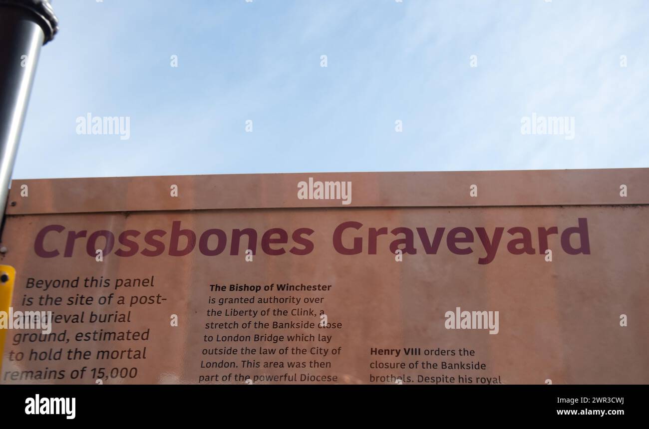 Crossbones Graveyard, Southwark, London, UK. Cross Bones is thought to have been established originally as an unconsecrated graveyard for prostitutes, Stock Photo