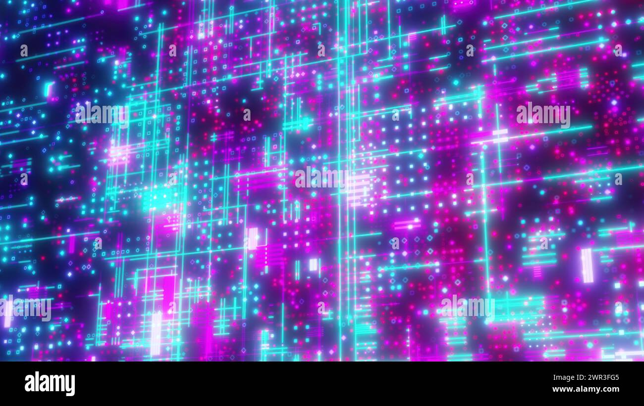 Technology background with dots and lines. Computer generated 3d render ...