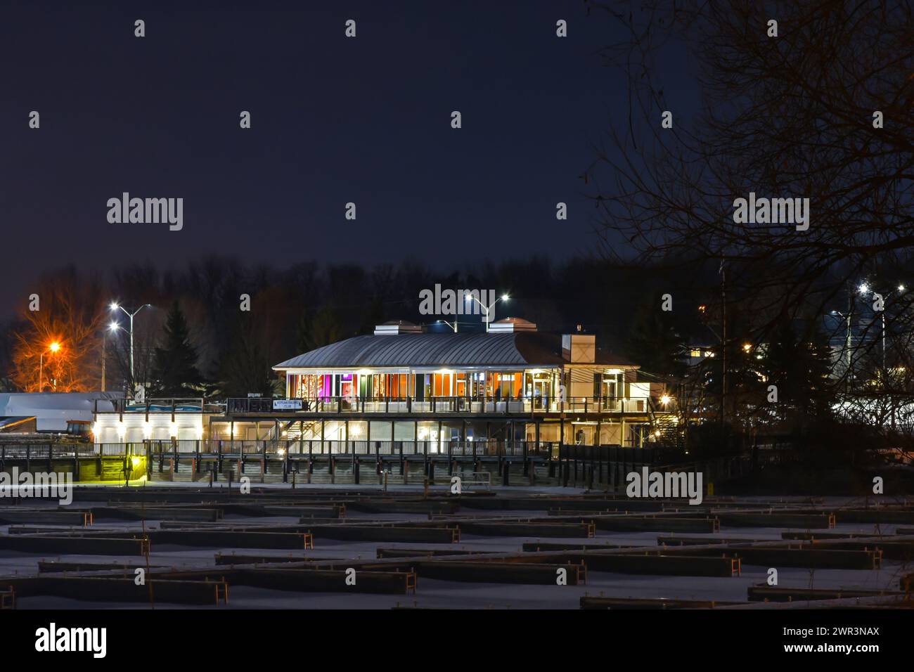 Nepean Sailing Club at Night Stock Photo