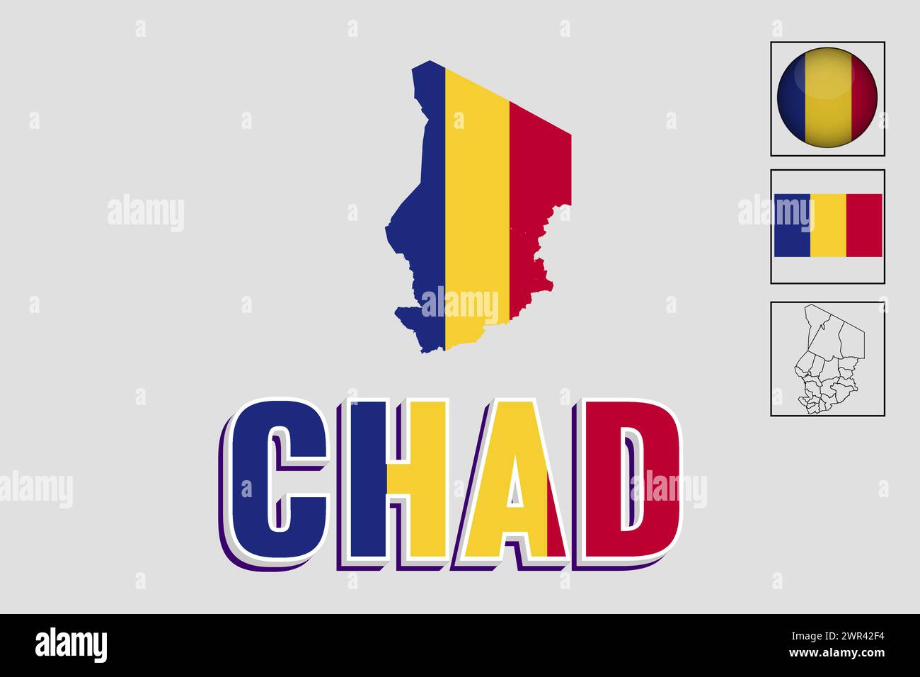 Chad flag and map in vector illustration Stock Vector Image & Art - Alamy