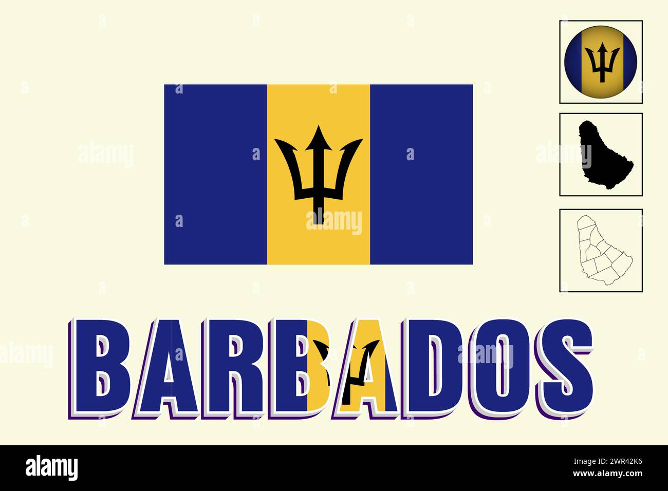 Barbados flag and map in vector illustration Stock Vector Image & Art ...