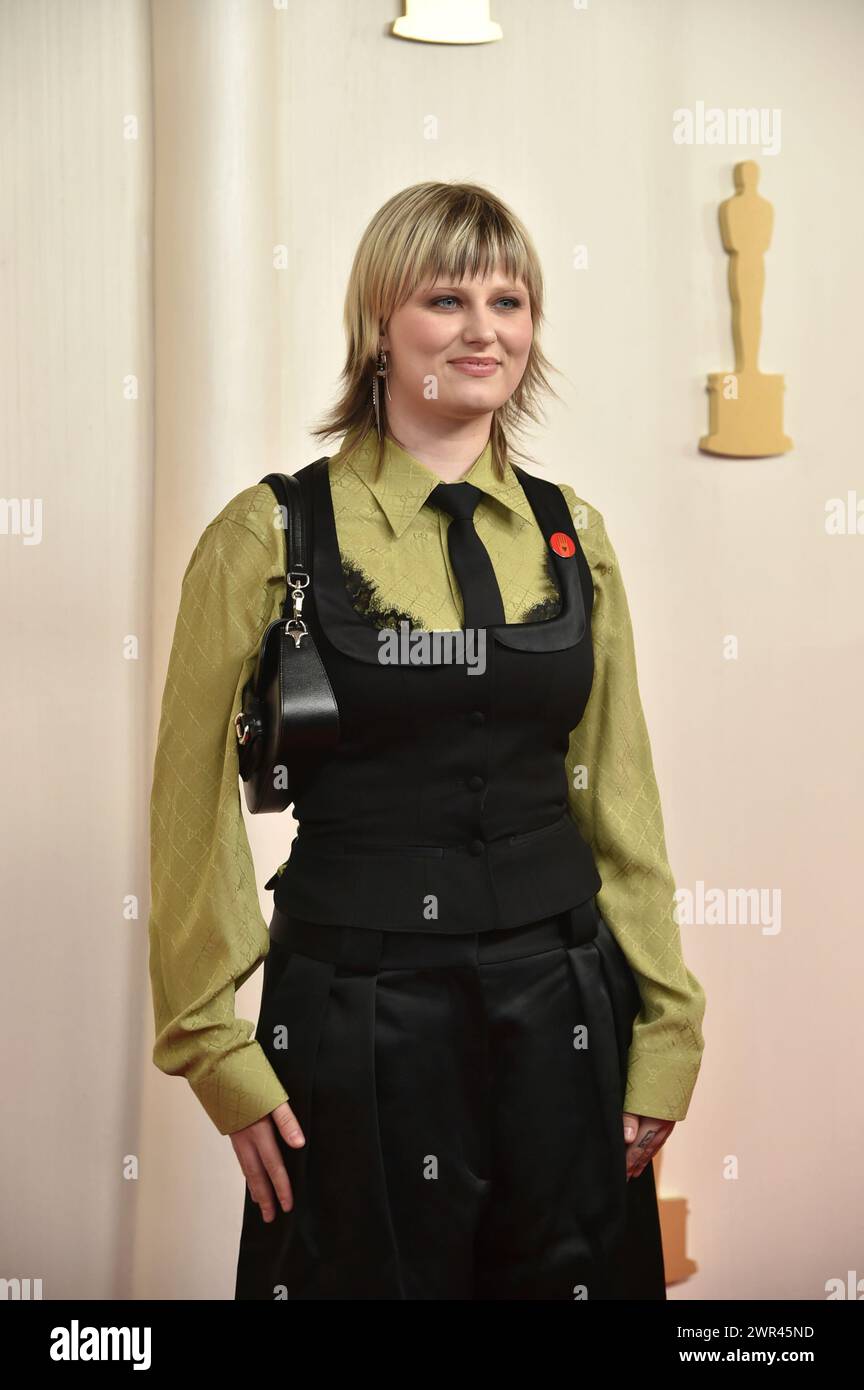 Zoe Donahoe arrives at the Oscars on Sunday, March 10, 2024, at the