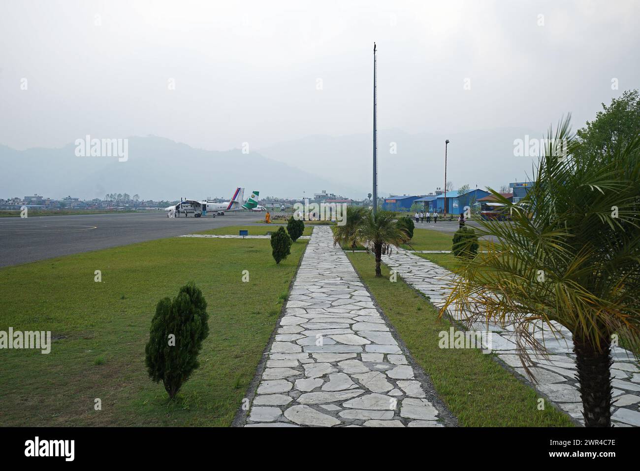 Exterior front design and decoration of Aircraft Dornier Do 28- Pokhara, Nepal Stock Photo