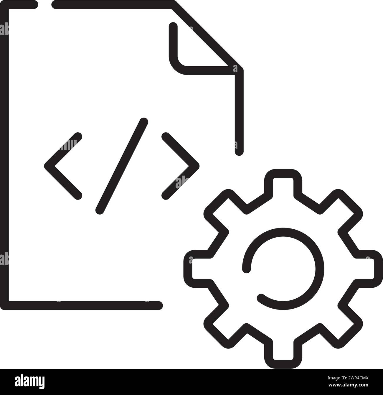 Web development tools. Settings HTML code. Pixel perfect vector icon Stock Vector