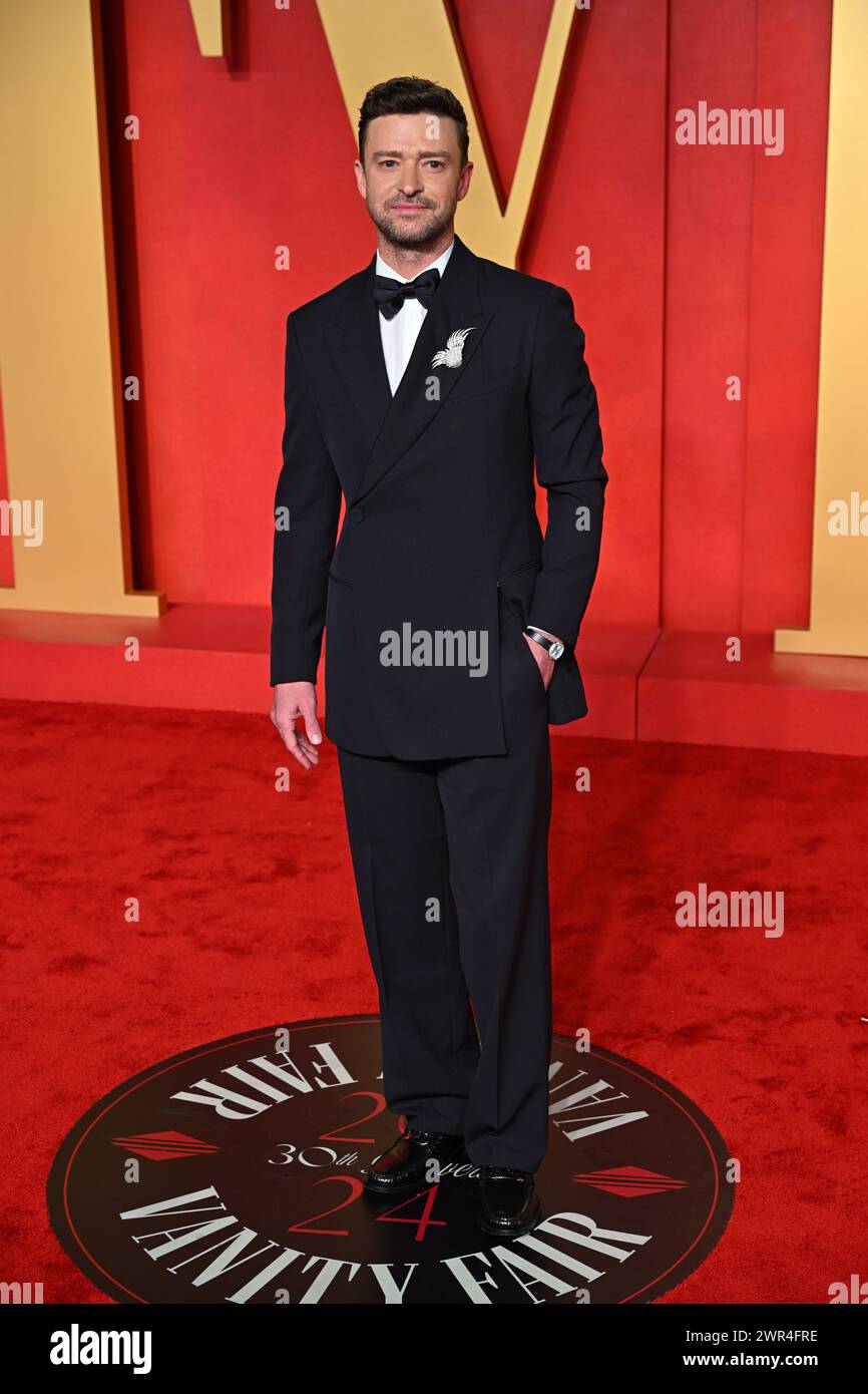 Justin Timberlake attending the Vanity Fair Oscar Party held at the ...