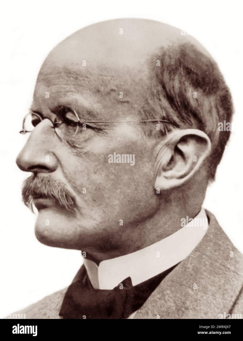 Max Planck (1858-1947), German theoretical physicist who was the originator of quantum theory, for which he won the Nobel Prize for Physics in 1918. (Photo c1910) Stock Photo