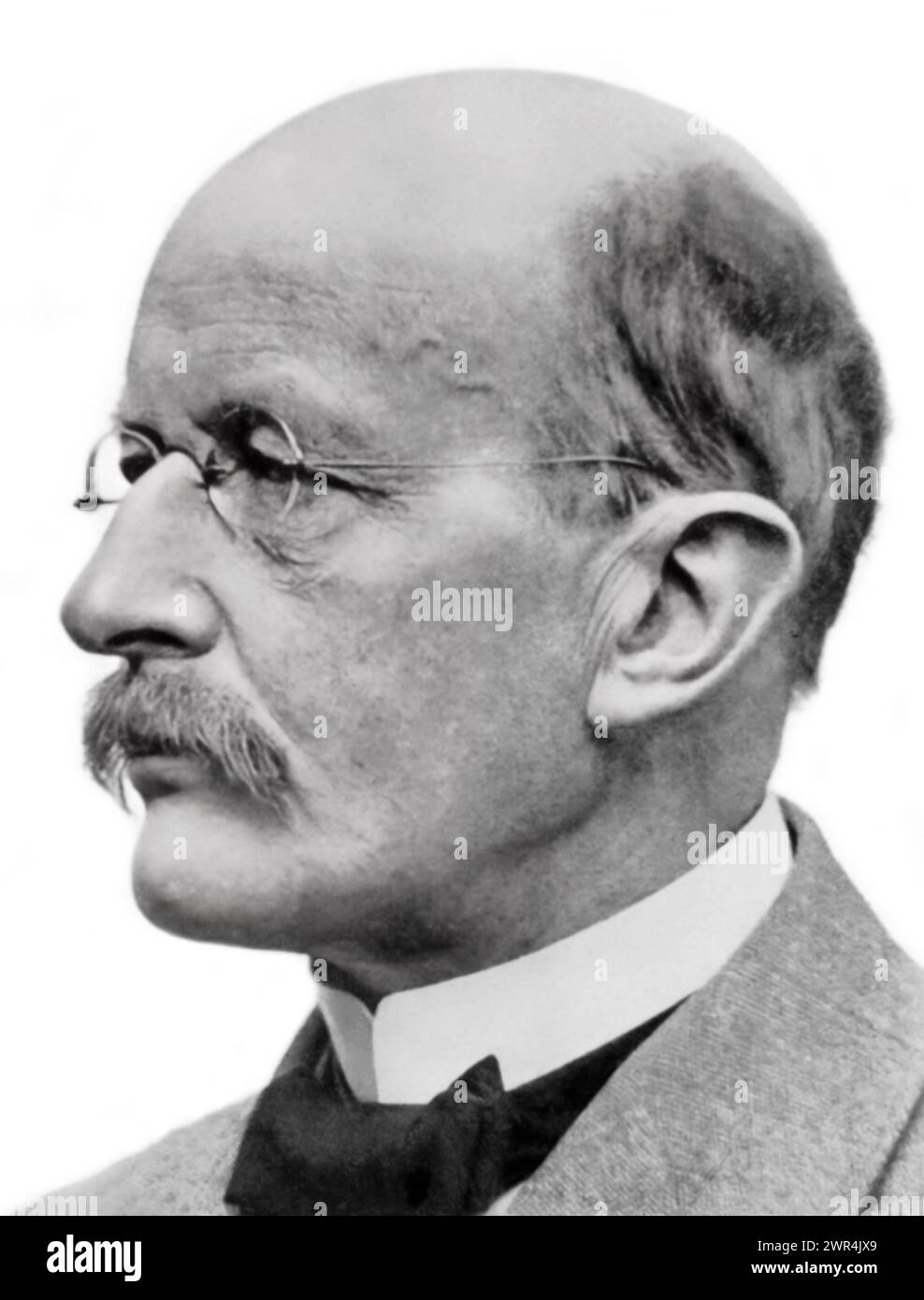 Max Planck (1858-1947), German theoretical physicist who was the originator of quantum theory, for which he won the Nobel Prize for Physics in 1918. (Photo c1910) Stock Photo