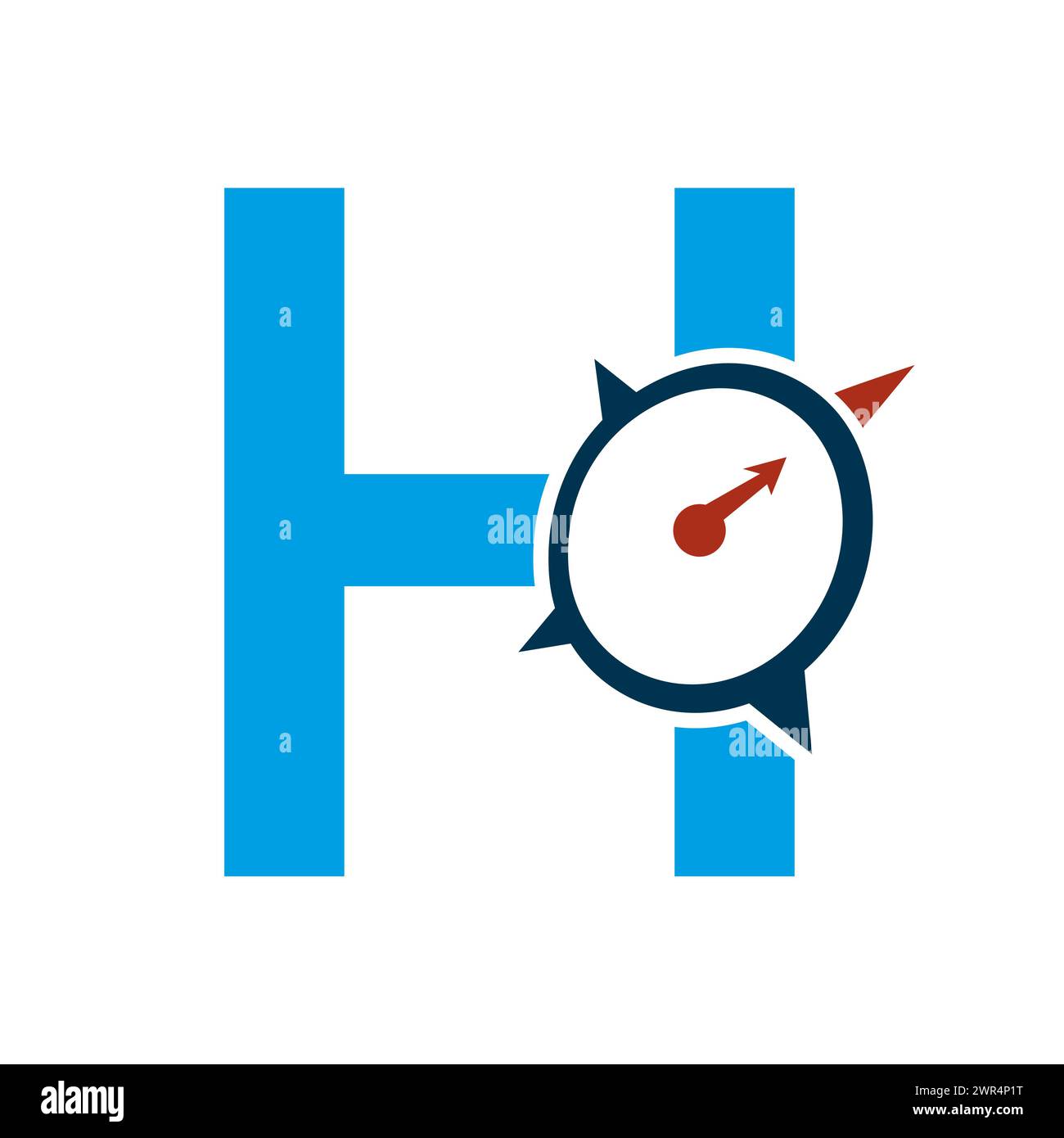 Letter H Navigator Compass Symbol Vector Template Stock Vector