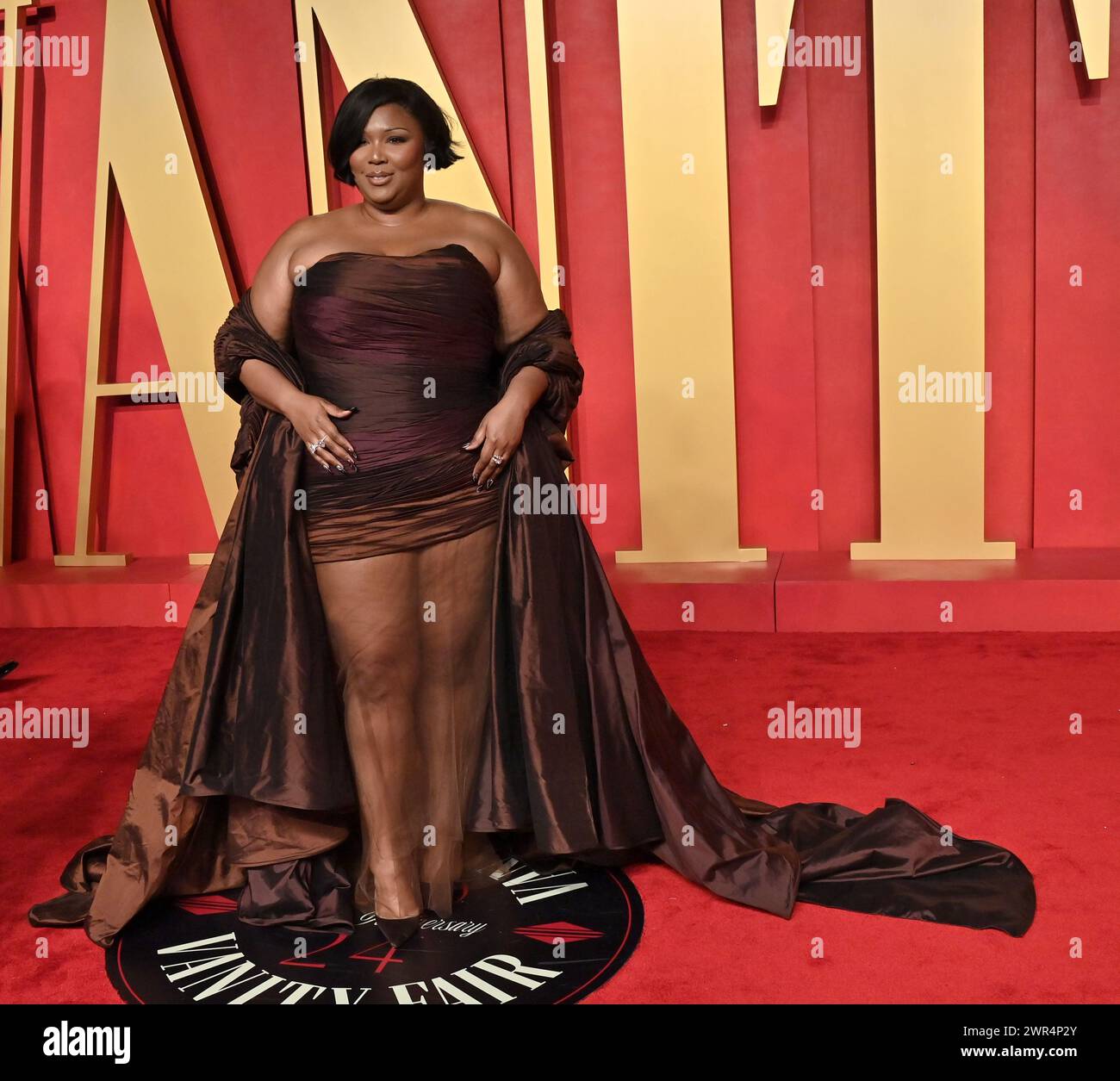 Beverly Hills, USA. 10th Mar, 2024. Lizzo arriving at the Vanity Fair